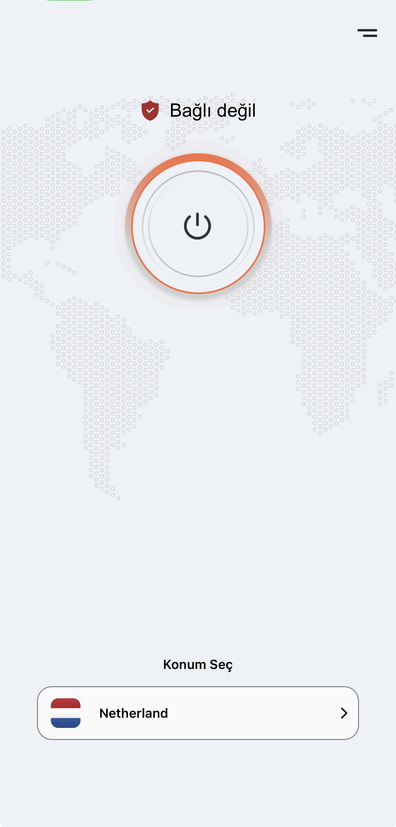 App screenshot — Disconnected