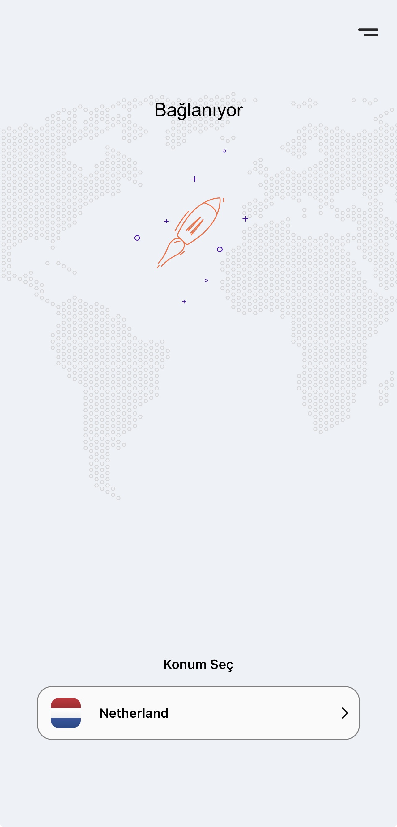 App screenshot — Connecting